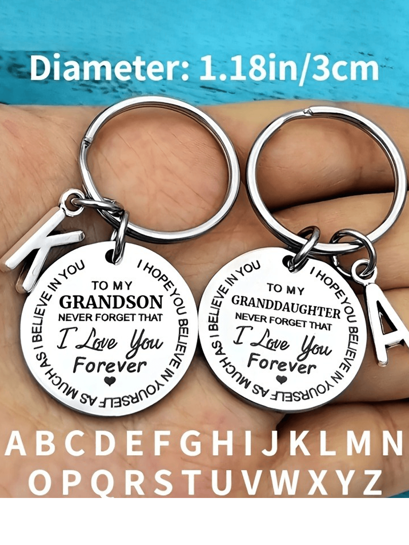 Stainless steel engraved keychain keyring/motivational gift